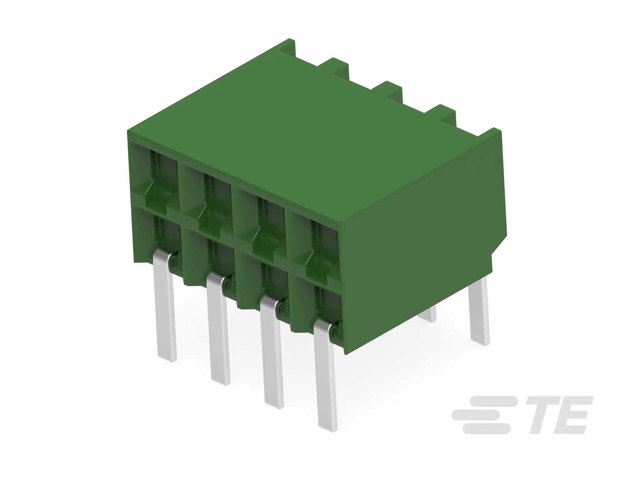 Produktfoto 1 von TE Connectivity AMPMODU Leiterplattenleiste gewinkelt, 4-polig / 2-reihig, Raster 2.54 mm Raster Platine,