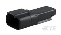 Produktfoto 1 von TE Connectivity DT  Automotive, Kfz-Steckverbinder, Gehäuse für Steckeranschlüsse, Stecker, 2-polig, Schwarz /