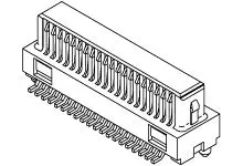 Produktfoto 1 von Molex 54552 Leiterplattenbuchse Vertikal Platine 40-polig / 2-reihig, Raster 0.4 mm SMD
