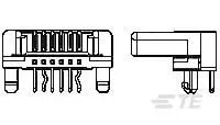 Produktfoto 1 von TE Connectivity AMPMODU Leiterplattenleiste gewinkelt, 10-polig / 1-reihig, Raster 1.25 mm Raster Platine,