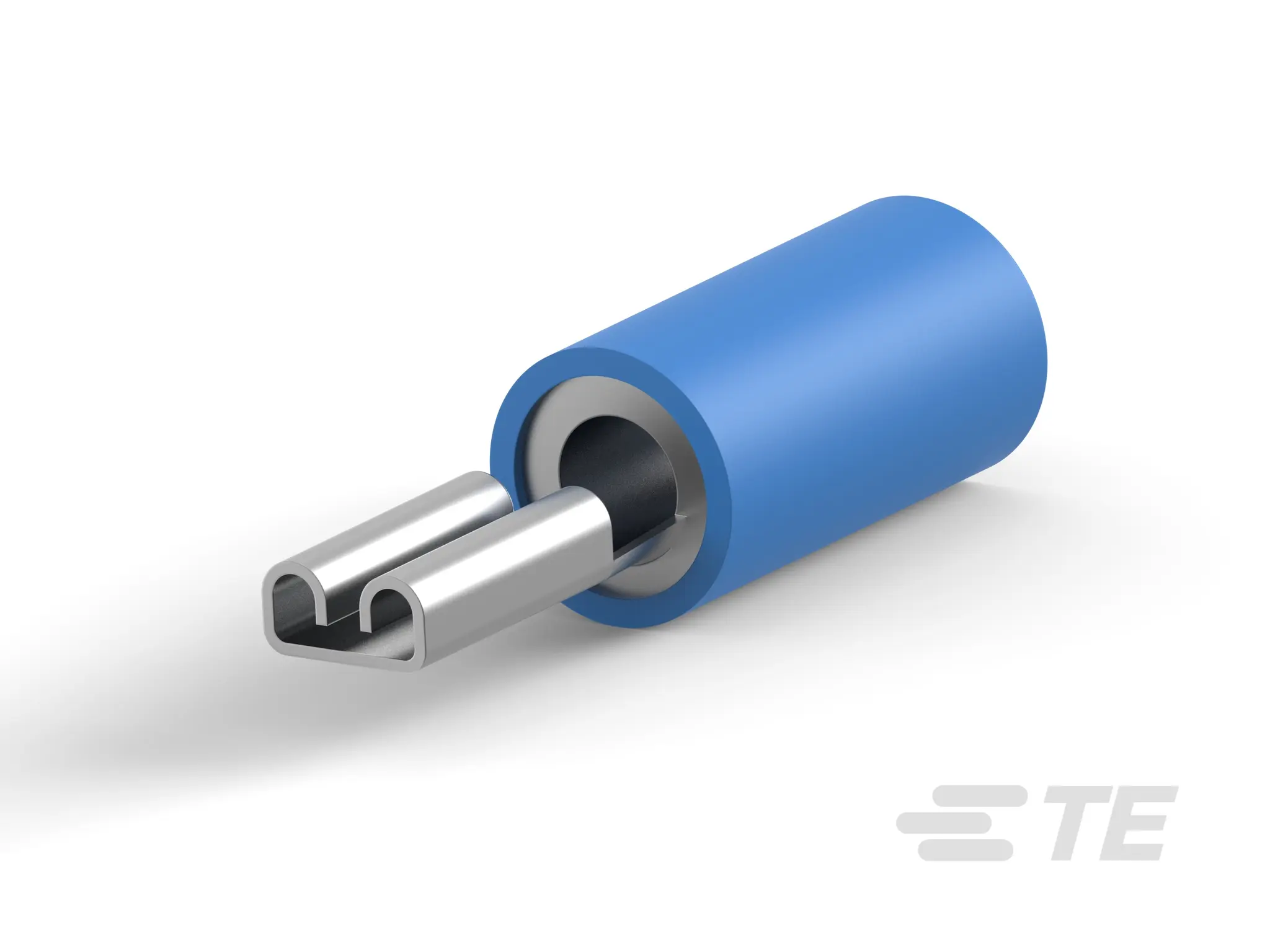 Produktfoto 1 von TE Connectivity Faston Klemme, Buchsentülle, Blau, Ø 4.3 mm Zinn, Ges.L 19.8mm, 13.5 AWG max.