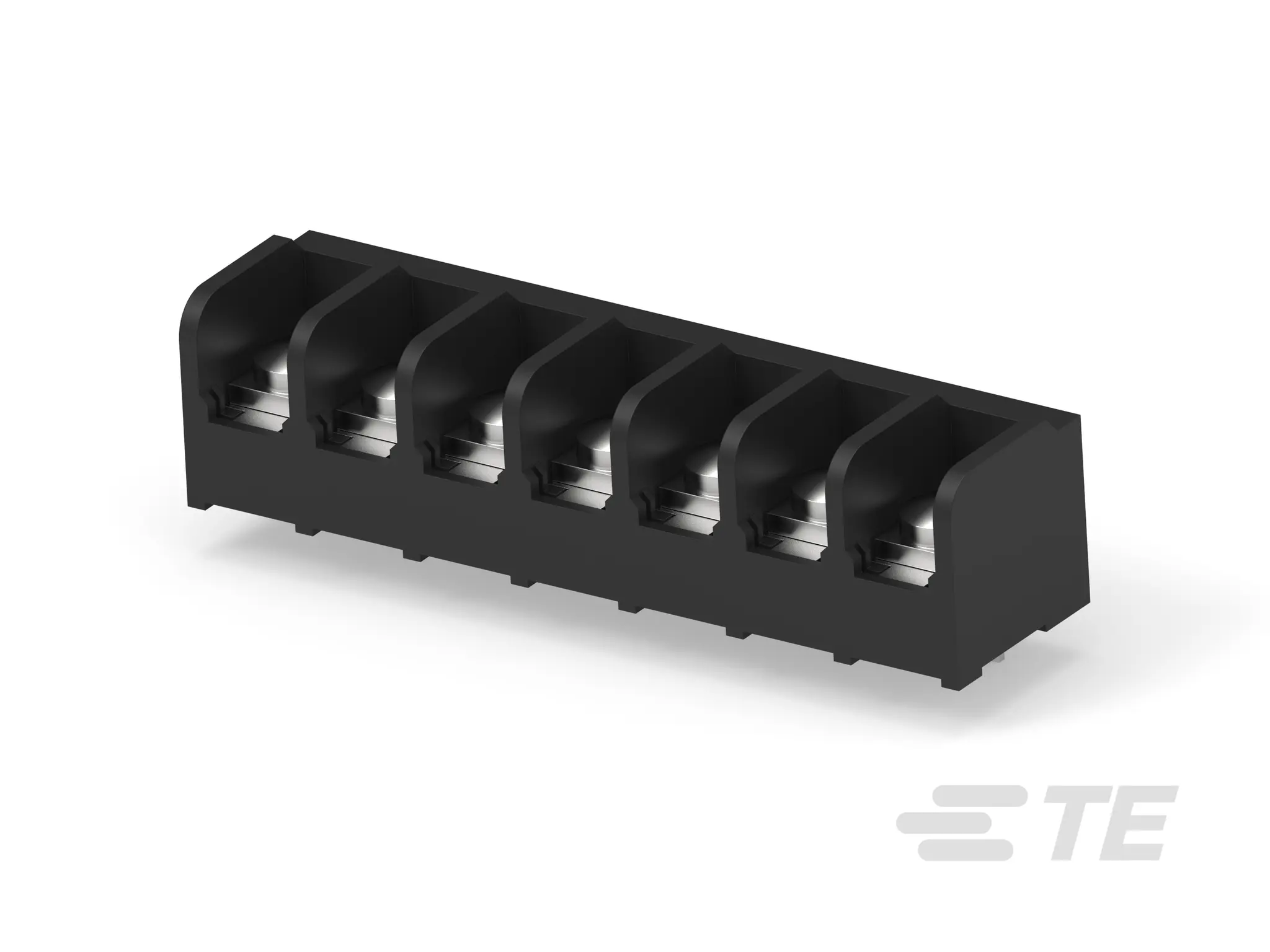 Produktfoto 1 von TE Connectivity Klemmstreifen Vertikal 7-Kontakte Kupferlegierung 1-reihig, Raster 11.1mm, 600 V Zinn / 30A