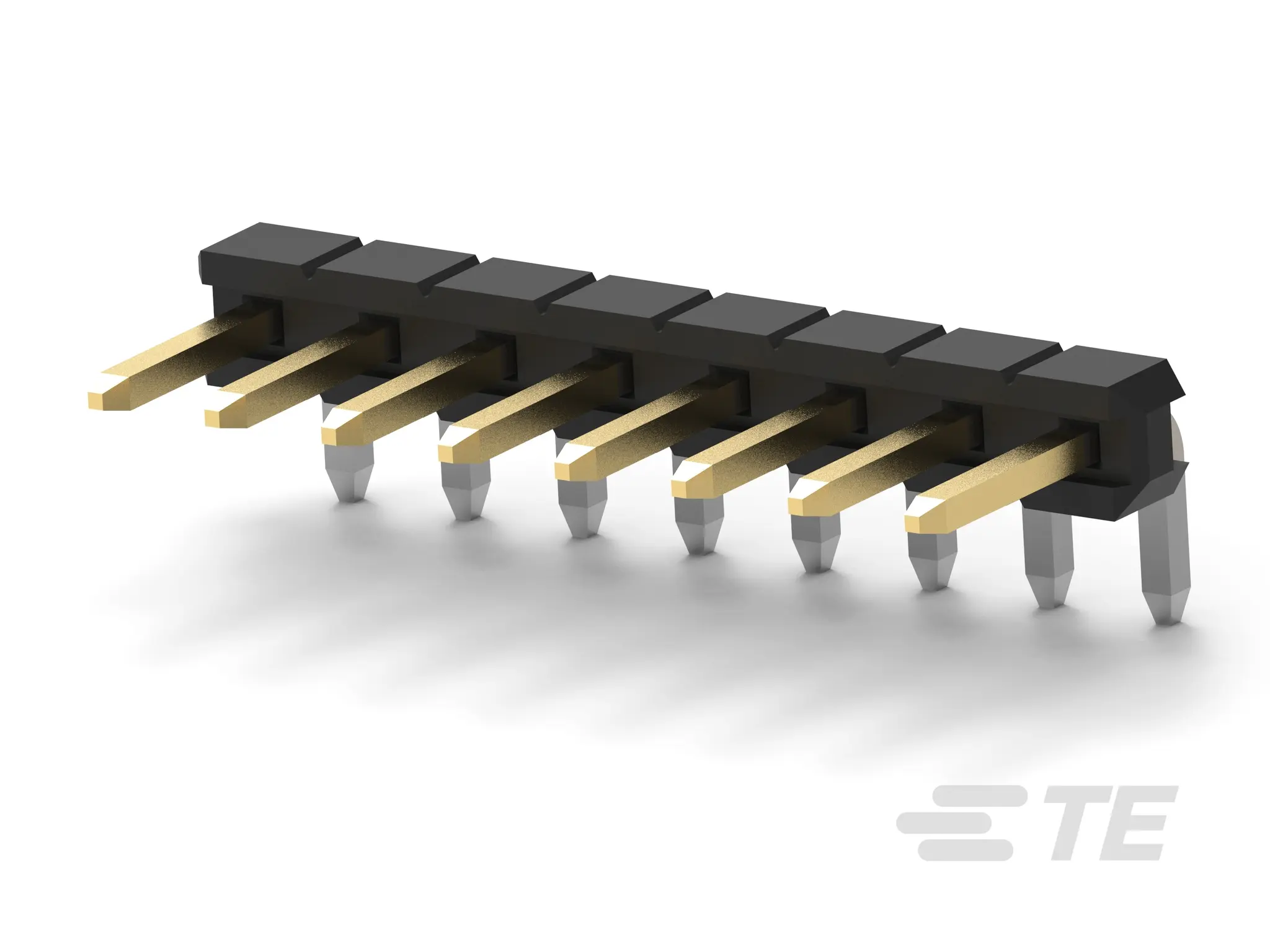 Produktfoto 1 von TE Connectivity AMPMODU Leiterplatten-Stiftleiste gewinkelt, 10-polig / 1-reihig, Raster 2mm, Ummantelt