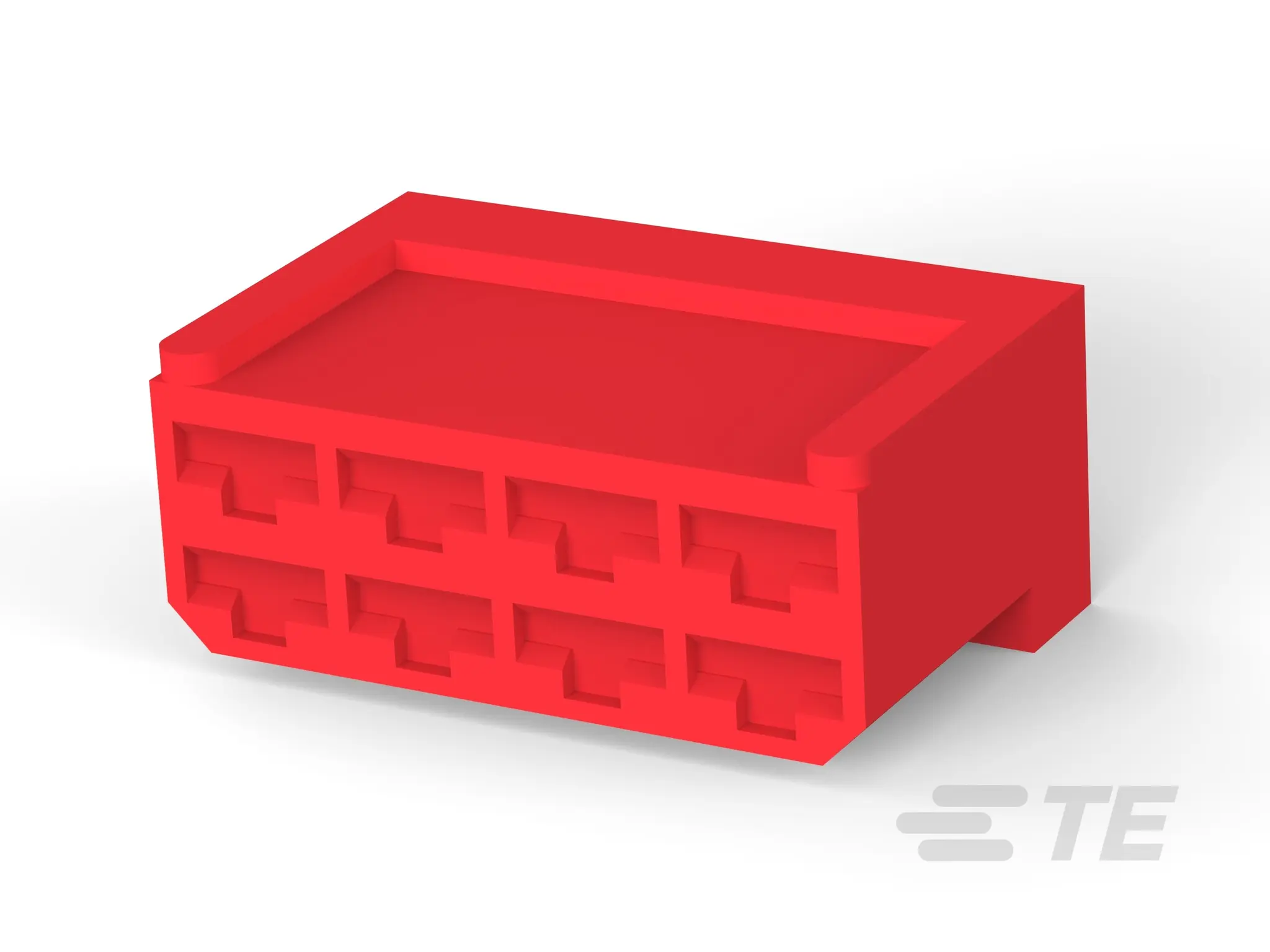 Produktfoto 1 von TE Connectivity FastinFaston Crimpsteckverbinder-Gehäuse, Isoliert, Nylon, Rot
