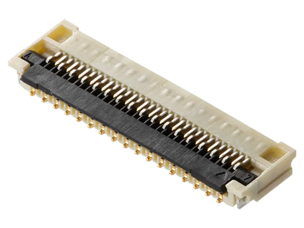 Produktfoto 1 von Molex 502078-3760, SMD gewinkelt FPC-Steckverbinder, 37-polig, Raster 0.25 mm, Unterseite