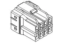 Produktfoto 1 von Molex 51347 Buchse Steckverbindergehäuse 3.3 mm, 6-polig / 2-reihig, Panel