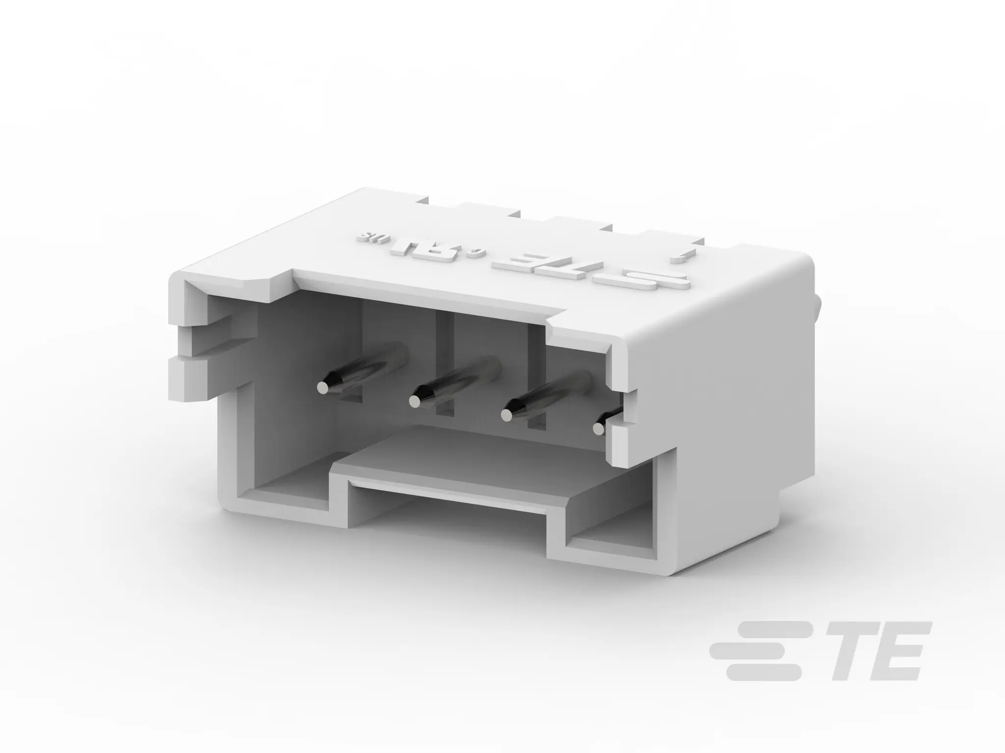 Produktfoto 1 von TE Connectivity Economy Power 2.5 Leiterplattenleiste Vertikal, 4-polig / 1-reihig, Raster 2.5 mm Raster Platine,