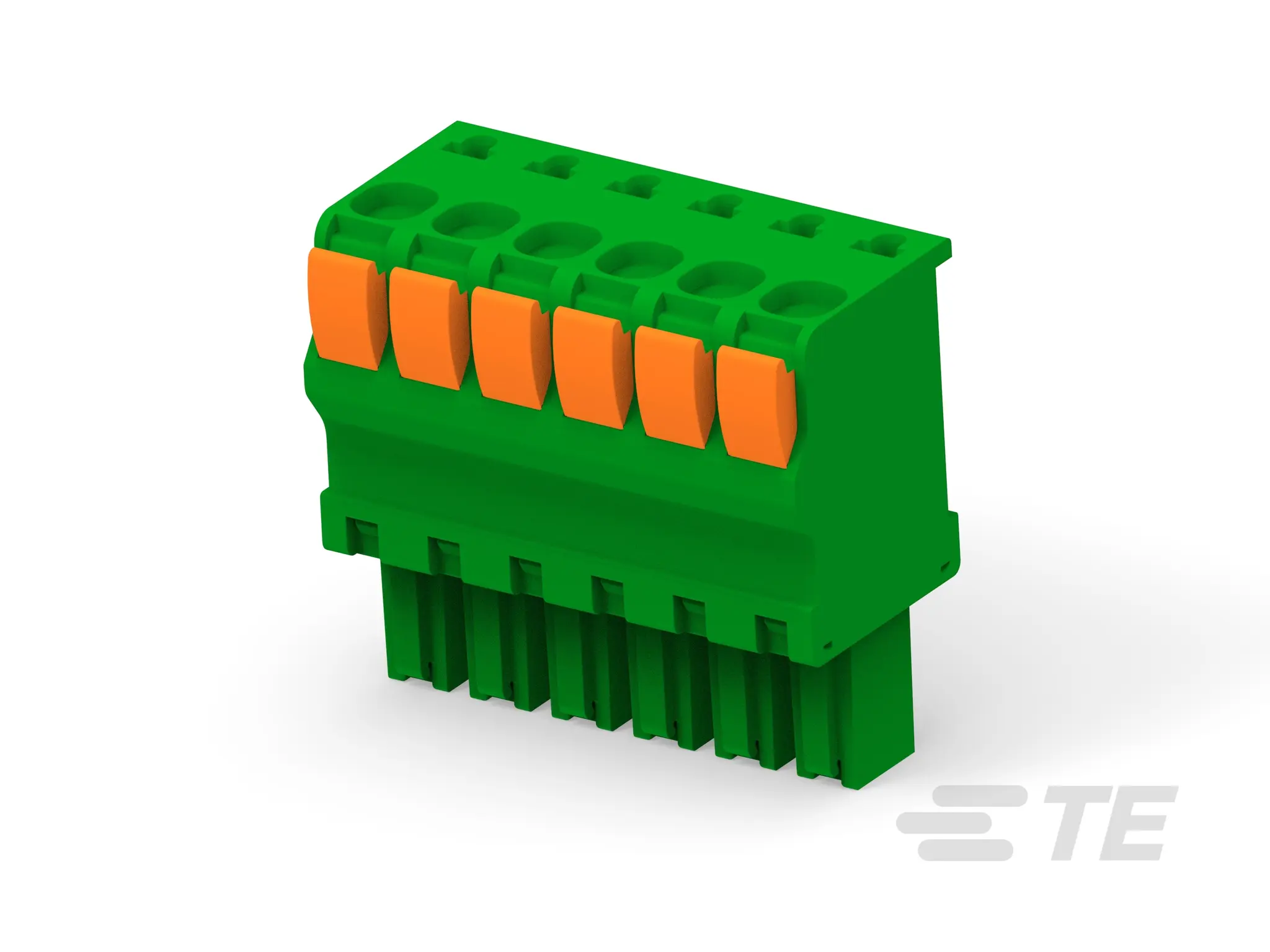 Produktfoto 1 von TE Connectivity Buchanan Steckbarer Klemmenblock Steckverbinder 6-Kontakte 3.81mm-Raster Vertikal