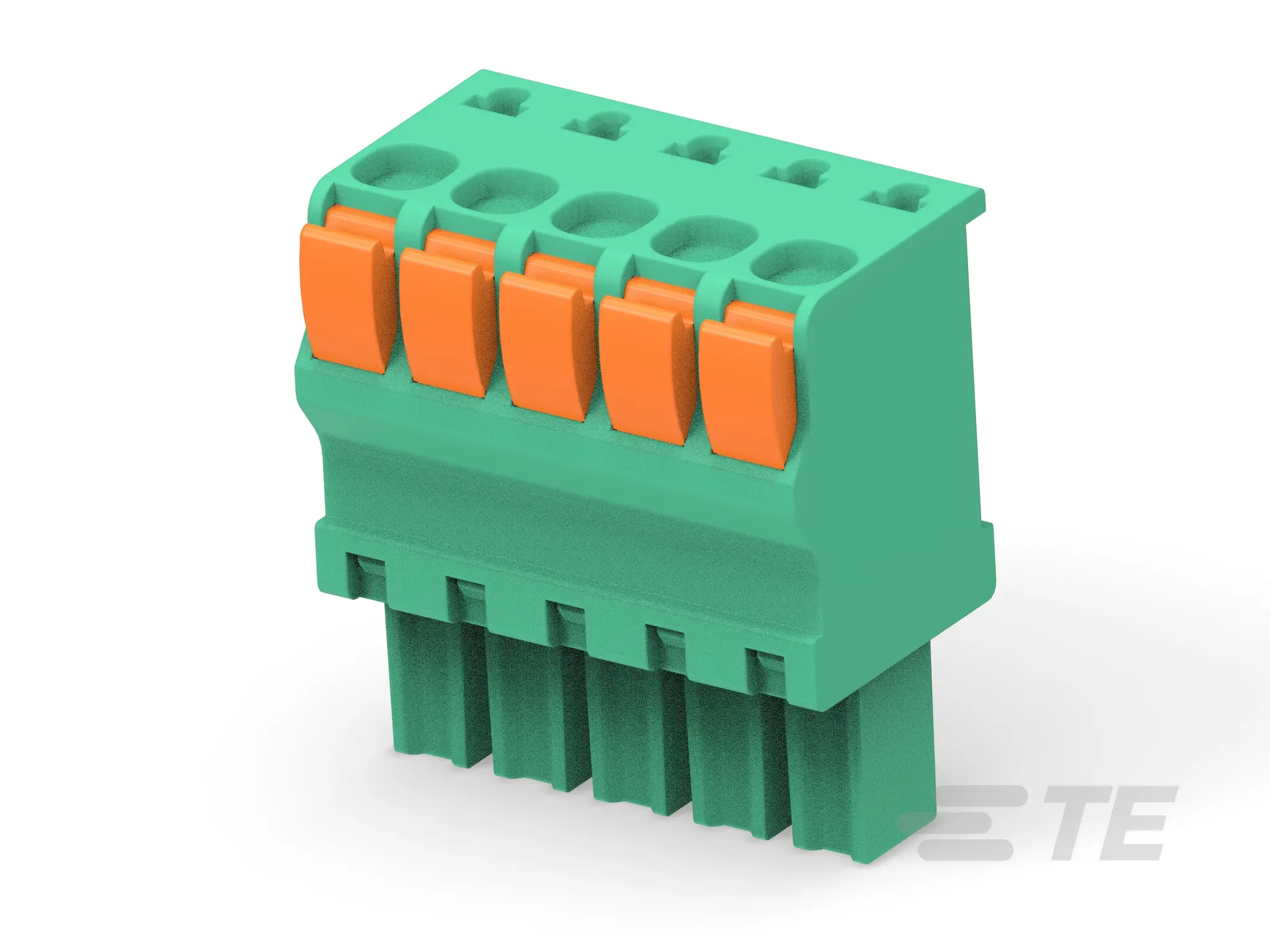 Produktfoto 1 von TE Connectivity Buchanan Steckbarer Klemmenblock Steckverbinder 5-Kontakte 3.048mm-Raster Vertikal