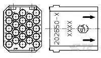 TE Connectivity 202650-4 Backplane-Steckverbinder Anschluss, 23-polig Stecker, Horizontal