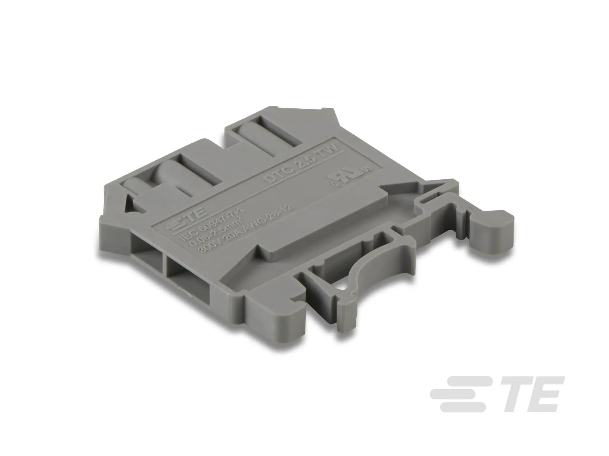 Produktfoto 1 von TE Connectivity 22716 Anschlussklemmenblock DIN-Schiene Grau, 2.5mm², 30V Schnellverbindung
