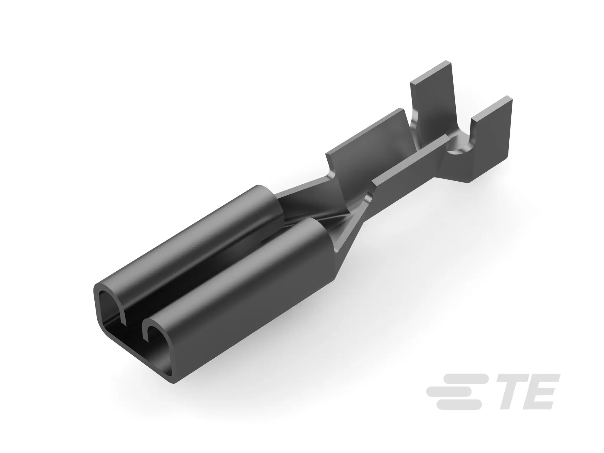 TE Connectivity FASTIN FASTON Klemme, Buchsentülle, Grau Unisoliert, Ø 2 mm Zinn, Ges.L 15.24mm, 20 AWG max.