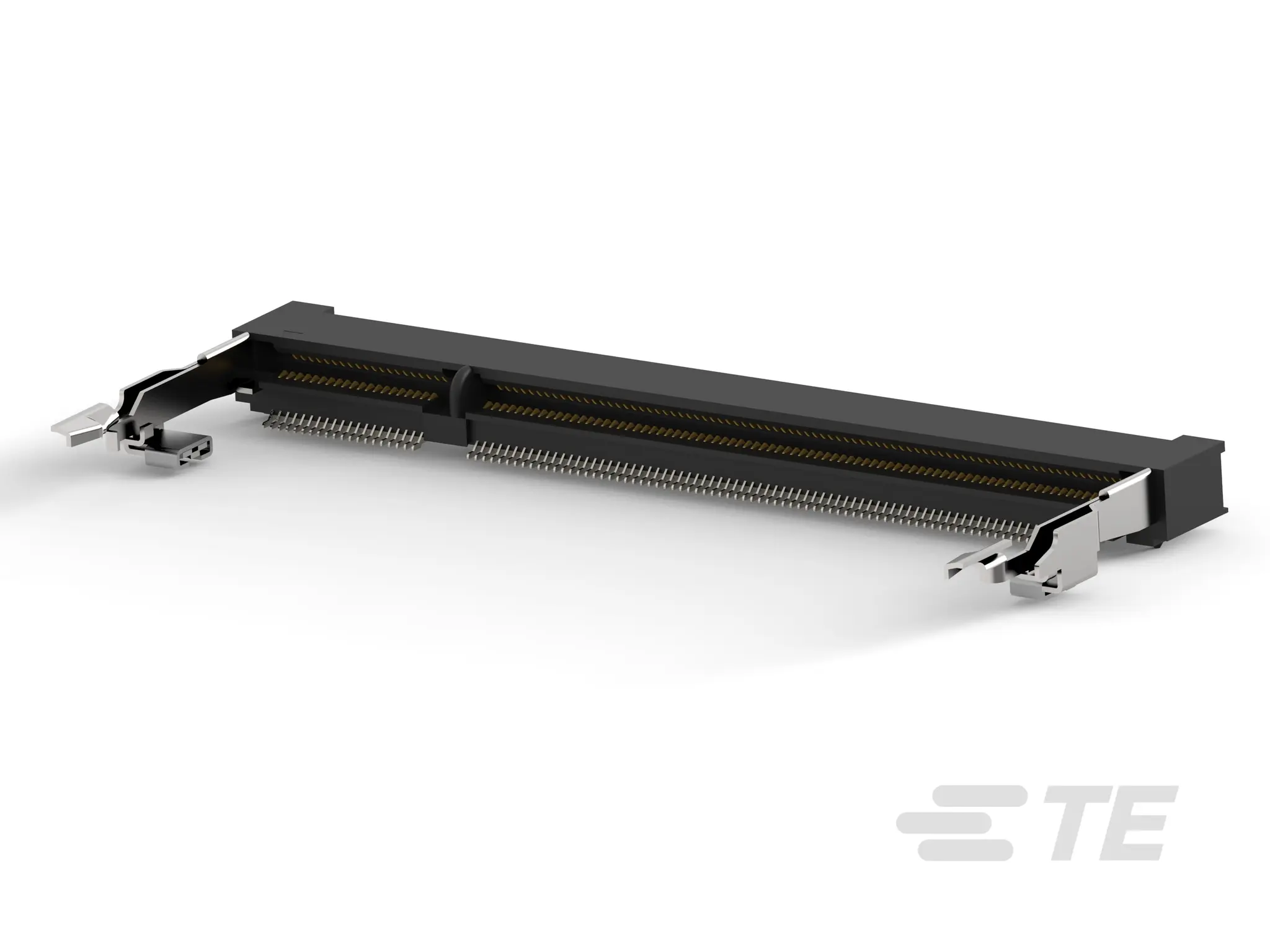 Produktfoto 1 von TE Connectivity DIMM Sockel 0.6 mm 200-polig gewinkelt Platine DDR2 1.8 V DDR2 SO DIMM 500mA