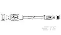 Produktfoto 1 von TE Connectivity USB-Kabel, USBA / USB B, 1.8m