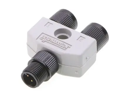 Produktfoto 1 von Molex 120068, 4-polig Verteilerbox, M12, Gerade Stecker 4 / M12, Gerade Buchse
