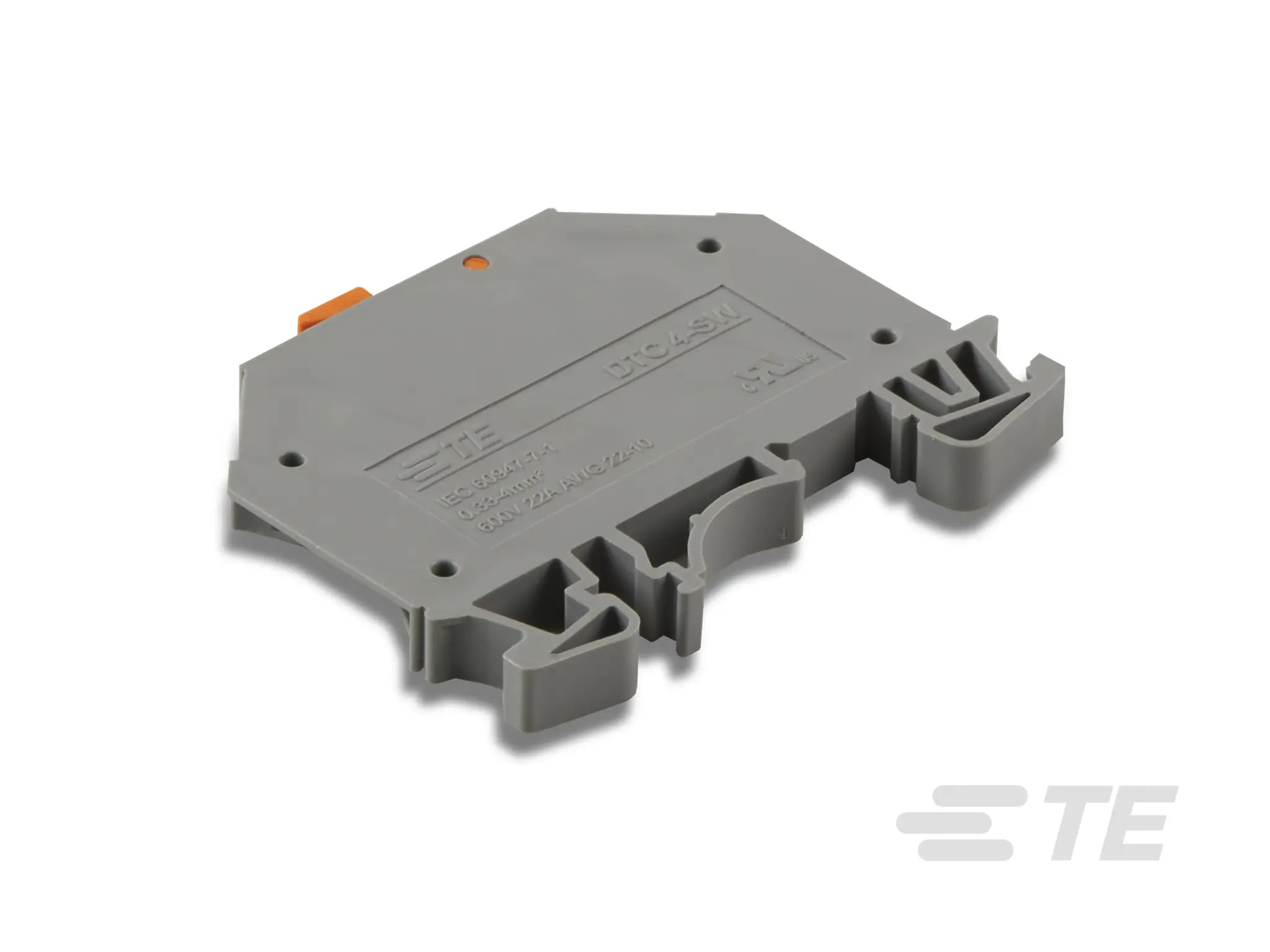 Produktfoto 1 von TE Connectivity 22716 Anschlussklemmenblock DIN-Schiene Grau, 4 mm², 60 V Schnellverbindung