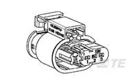 Produktfoto 1 von TE Connectivity 284425-1 Serie Anschluss Polyamid Glasfaser, Buchse, Gerade, 3-polig, Kfz-Steckverbinderzubehör für