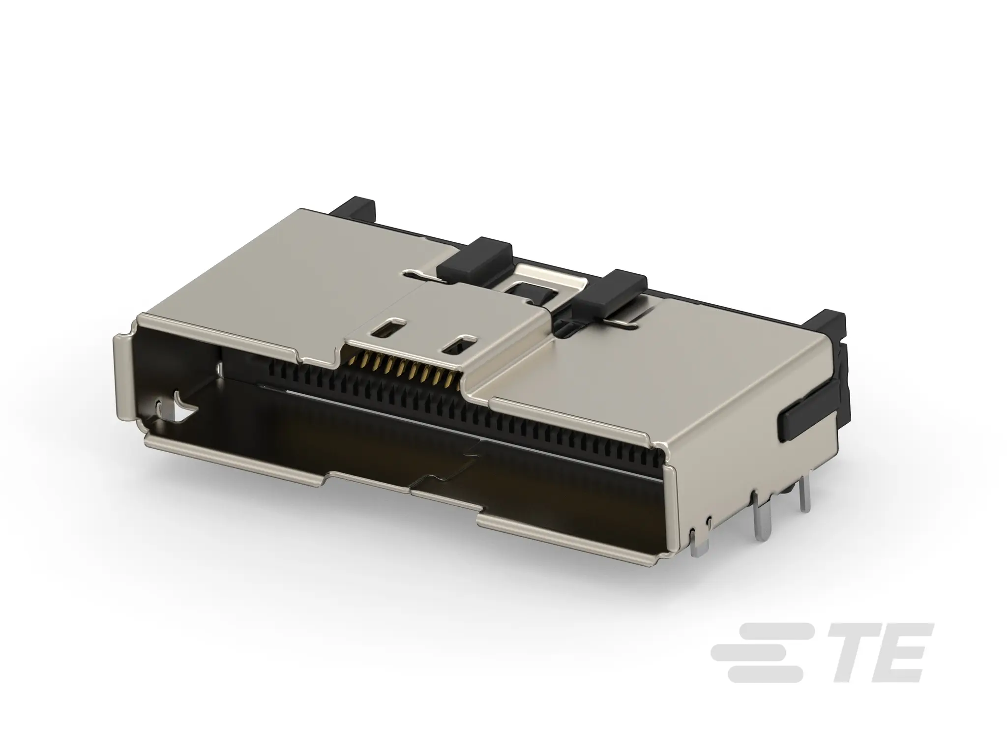Produktfoto 1 von TE Connectivity 7.5 mm² Leiterplattenleiste gewinkelt, 74-polig / 2-reihig, Raster 0.6 mm Raster Platine, Kabel zu