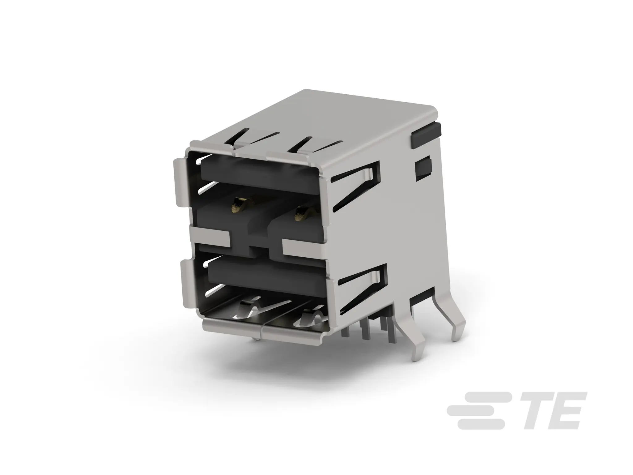 Produktfoto 1 von TE Connectivity, gewinkelt USB-Steckverbinder USB Typ A 2, Platine USB 2.0