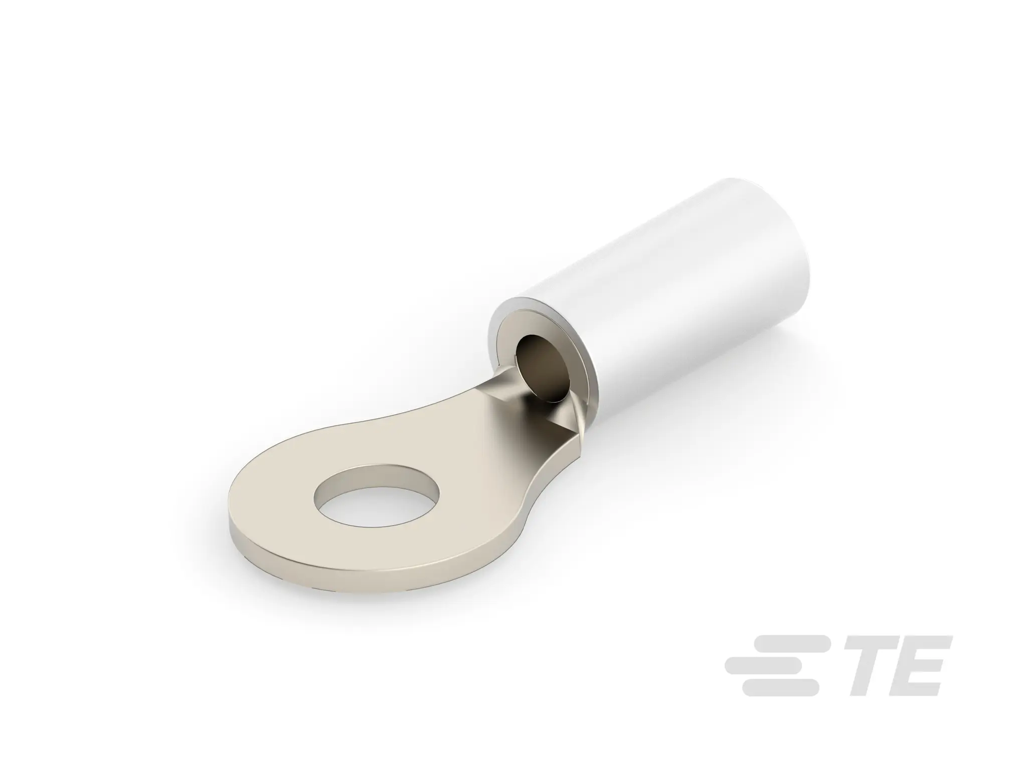Produktfoto 1 von TE Connectivity STRATO-THERM DIAMOND GRIP Ringkabelschuh, Isoliert 16 AWG, Weiß, 14 AWG max.AWG, innen ø 3.68 mm, M3.5
