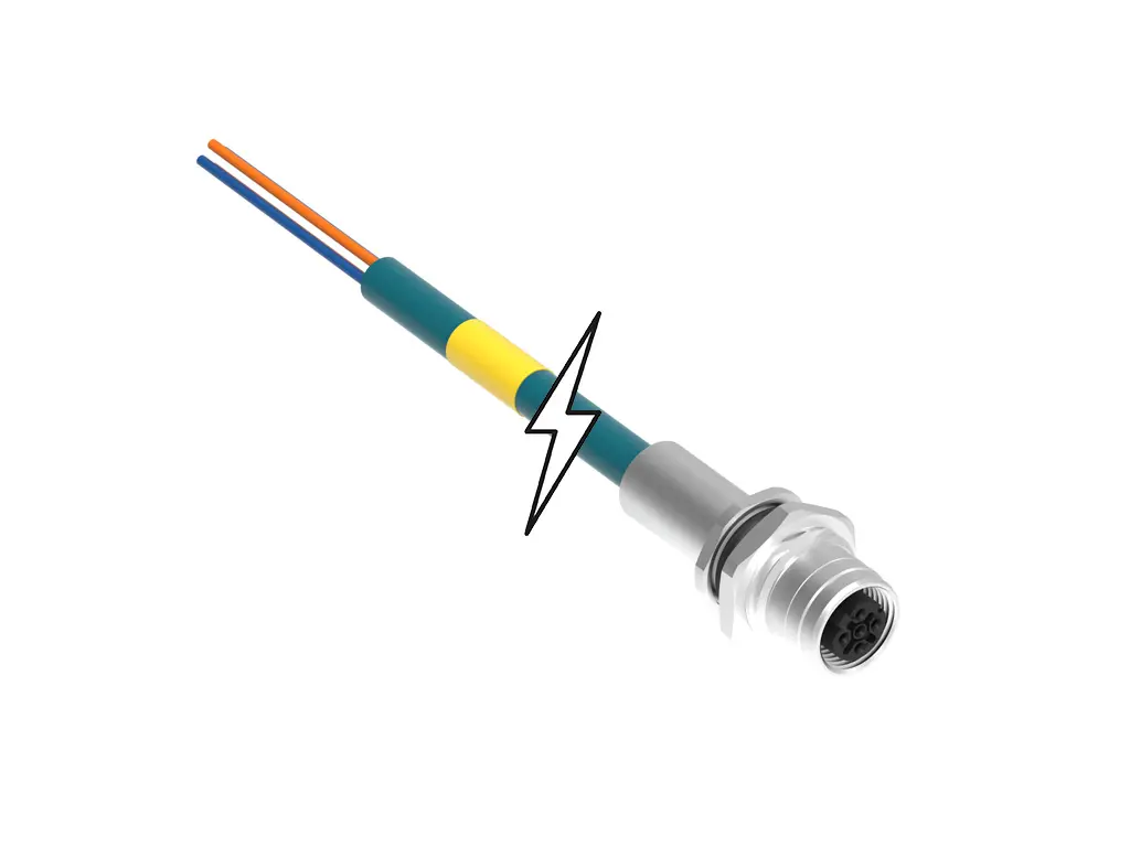 Produktfoto 1 von Molex 130054, 4-polig konfektioniertes Sensorkabel, M12, Gerade Buchse / Anschlusslitze Stecker, Länge 200 mm