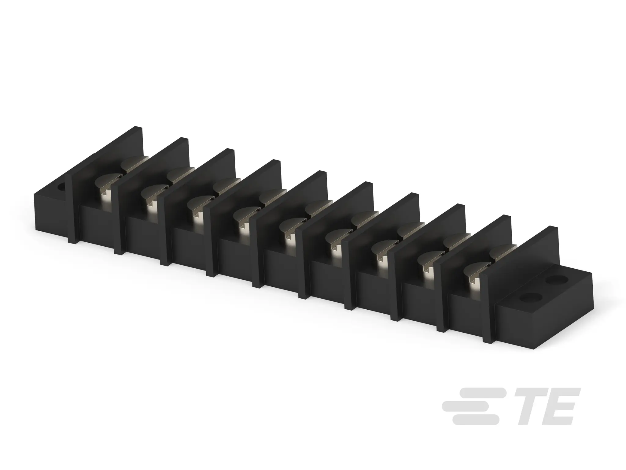 Produktfoto 1 von TE Connectivity Klemmstreifen Vertikal Messing 2-reihig 20A, Raster 9.53 mm, 300V 6-32 Zinn