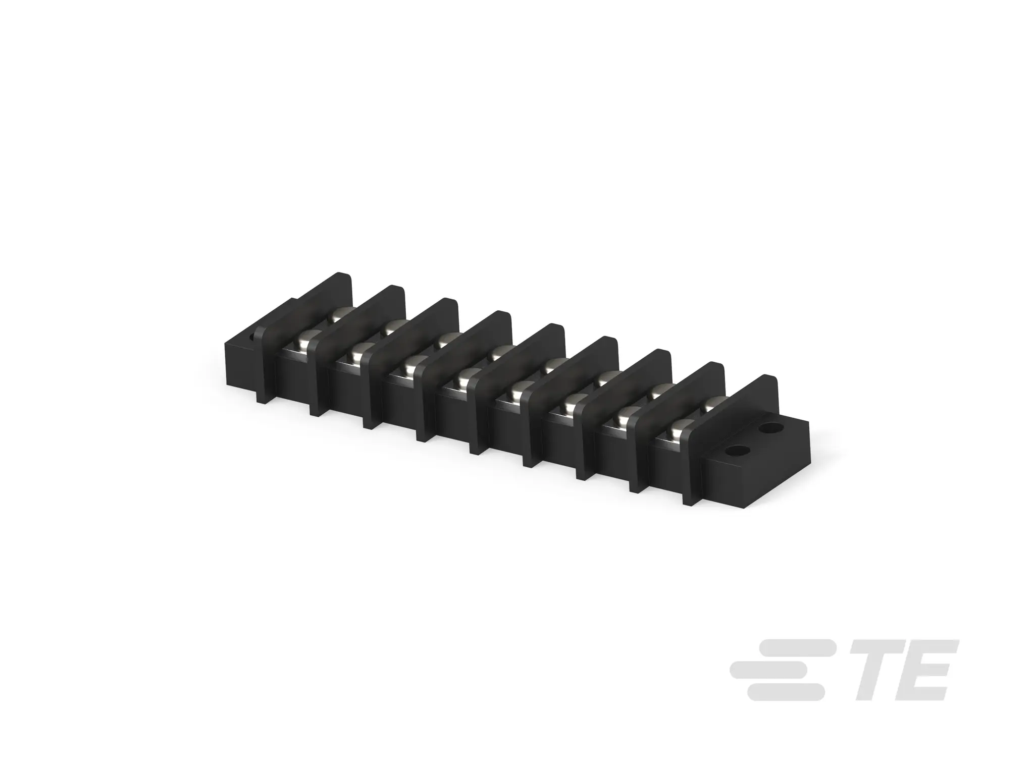 Produktfoto 1 von TE Connectivity Klemmstreifen Vertikal Messing 2-reihig 25A, Raster 11.1 mm, 300V 6-32 Zinn
