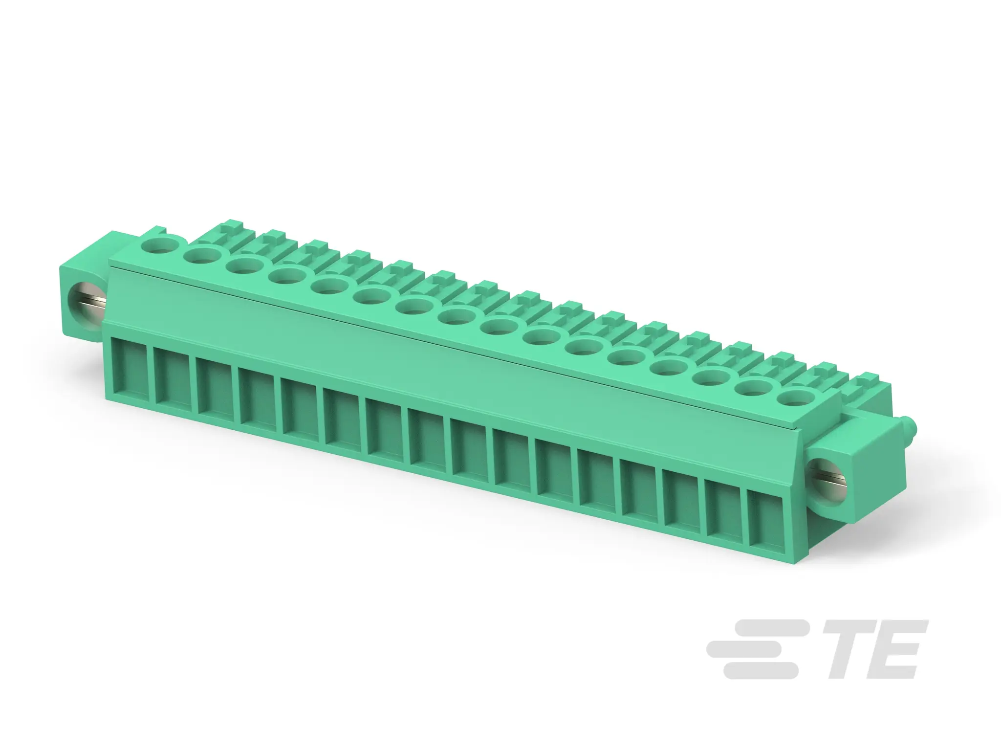Produktfoto 1 von TE Connectivity Buchanan Steckbarer Klemmenblock Steckverbinder 16-Kontakte 3.81mm-Raster gewinkelt