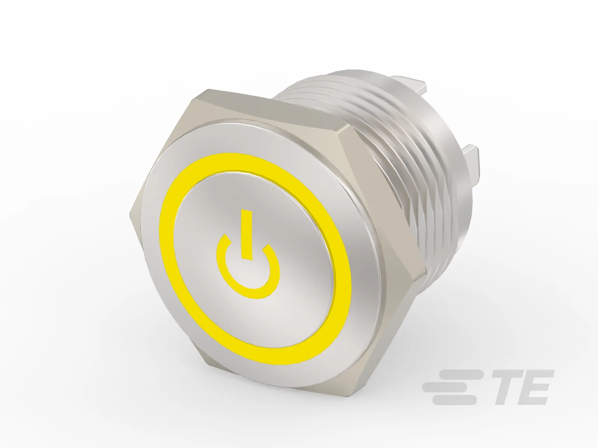 Produktfoto 1 von TE Connectivity AV16 Druckschalter Gelb Beleuchtet Tastend Panel Ø 16 mm, SPST / 400mA 36 V dc 36 V ac, IP67