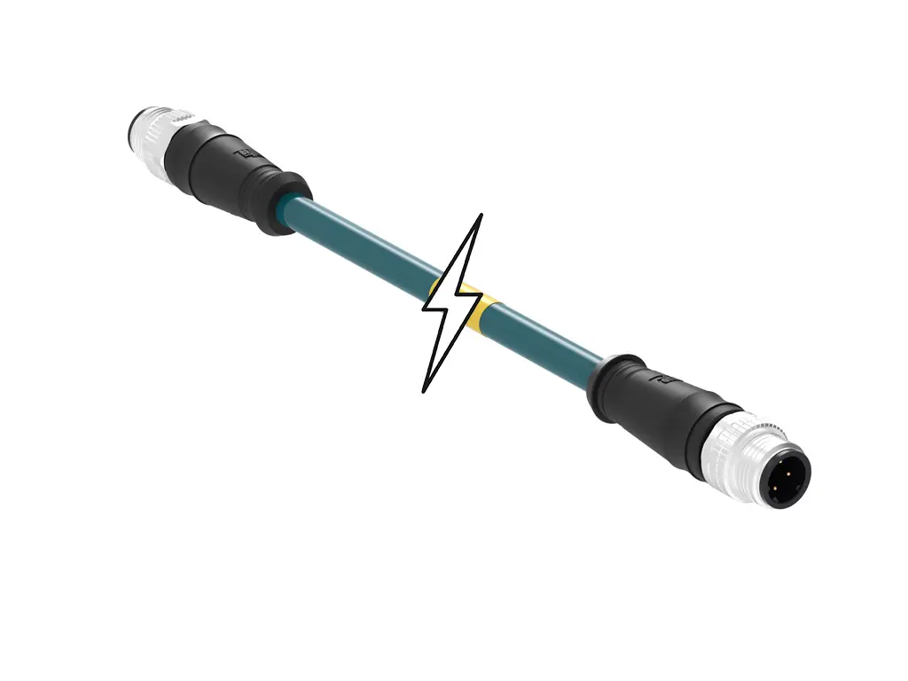 Produktfoto 1 von Molex 120108, 4-polig konfektioniertes Sensorkabel, M12, Gerade Stecker 4 / M12, Gerade Stecker, Länge 15 m