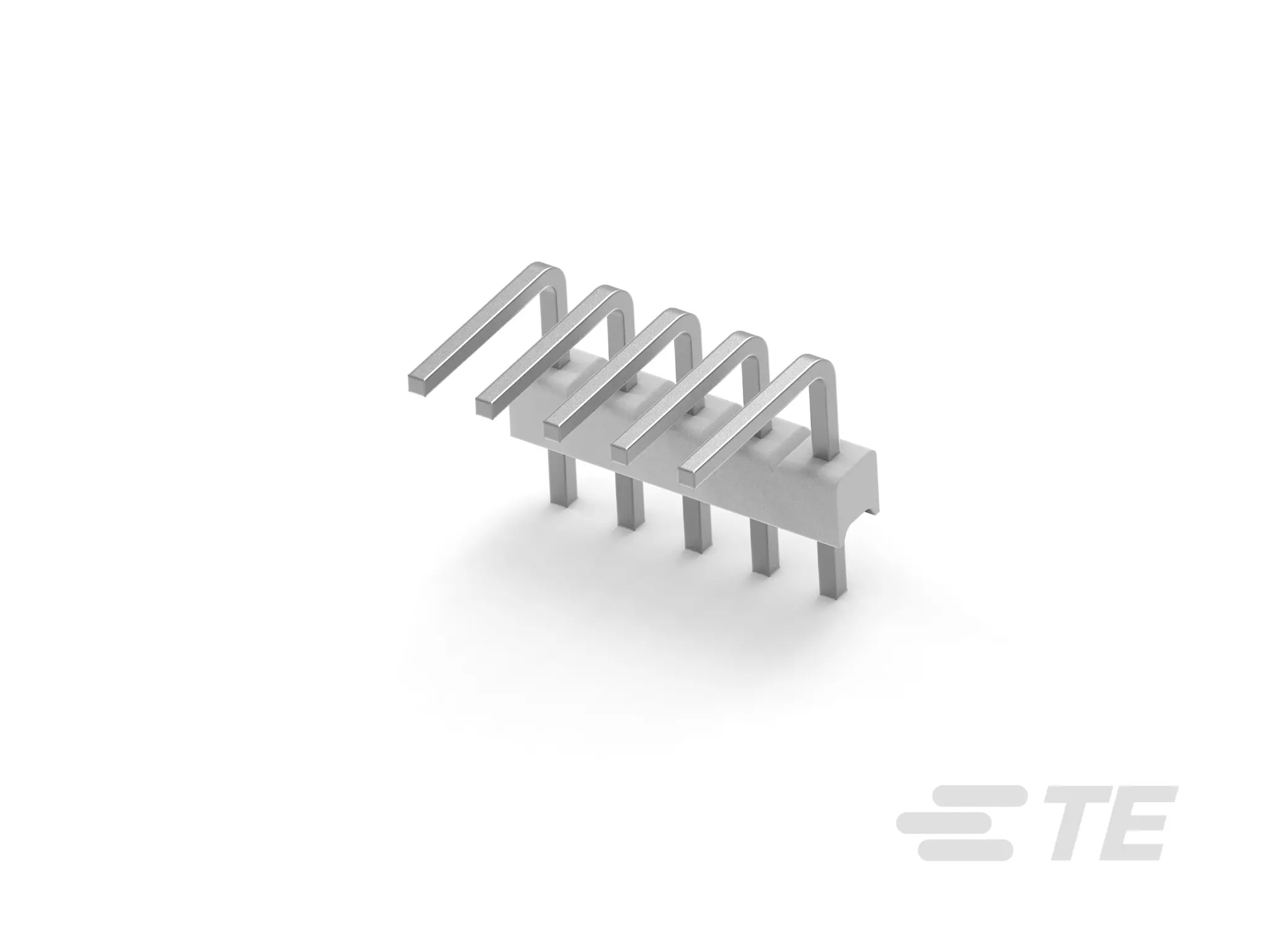 TE Connectivity MTA 100 Leiterplatten-Stiftleiste gewinkelt, 5-polig / 1-reihig, Raster 2.54mm, Nicht ummantelt