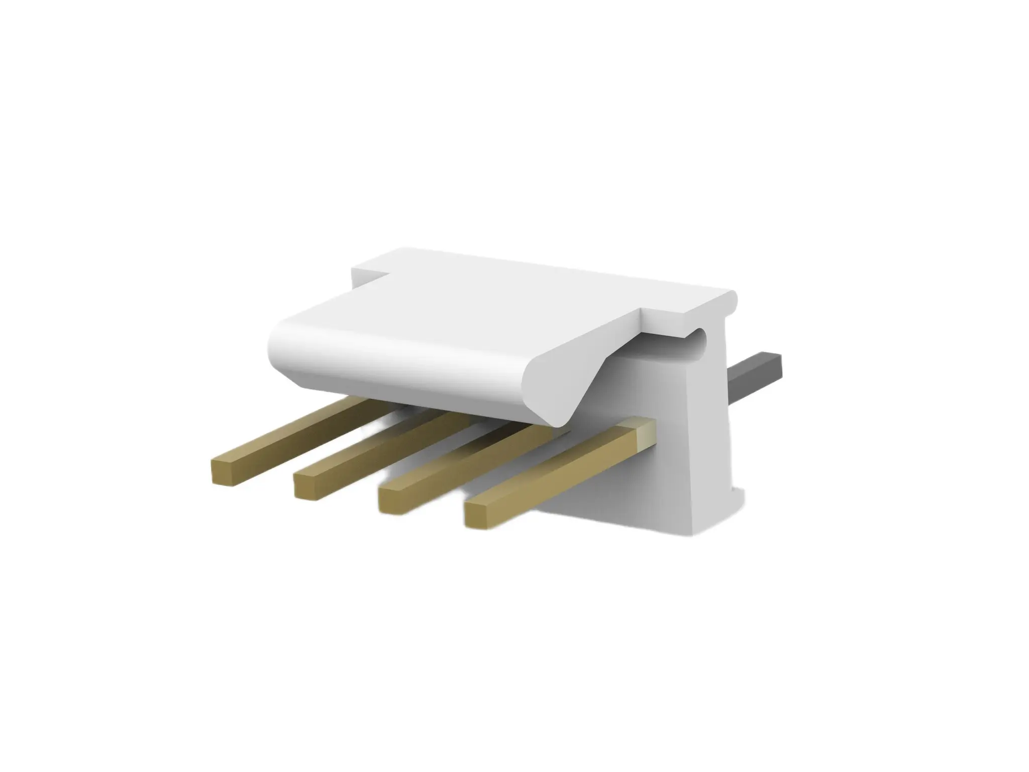 Produktfoto 1 von TE Connectivity MTA 100 Leiterplatten-Stiftleiste Vertikal, 4-polig / 1-reihig, Raster 2.54mm, Ummantelt