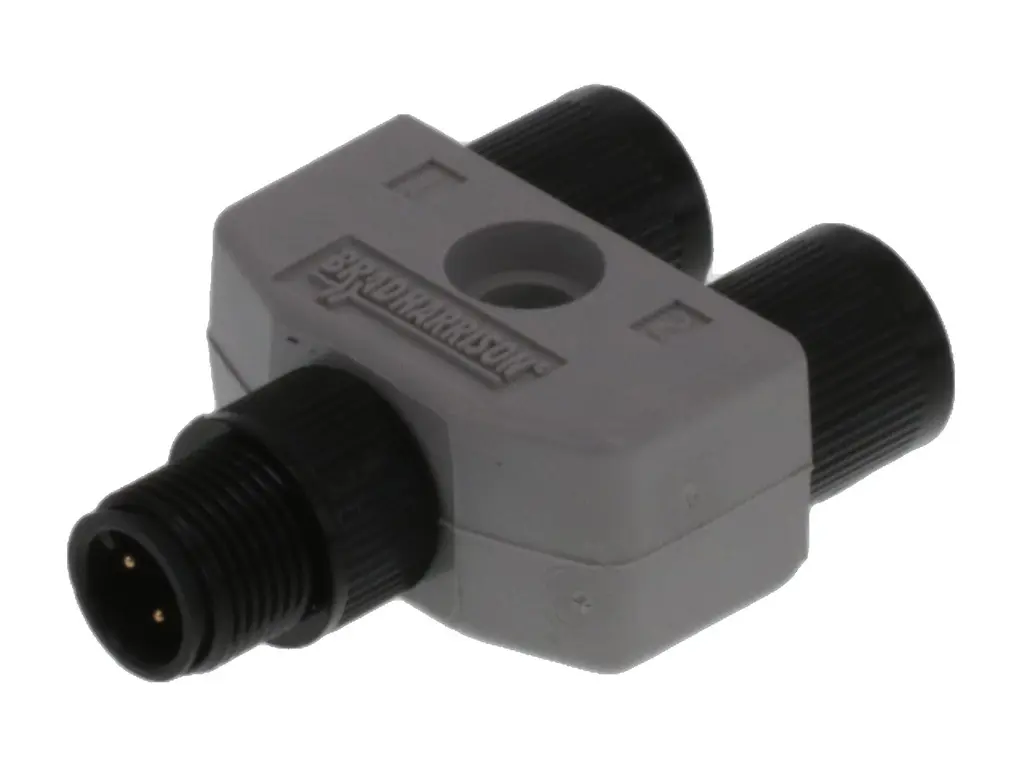Produktfoto 1 von Molex 120068, 4-polig Verteilerbox, M12, Gerade Stecker 4 / M12 x 2, Gerade Buchse
