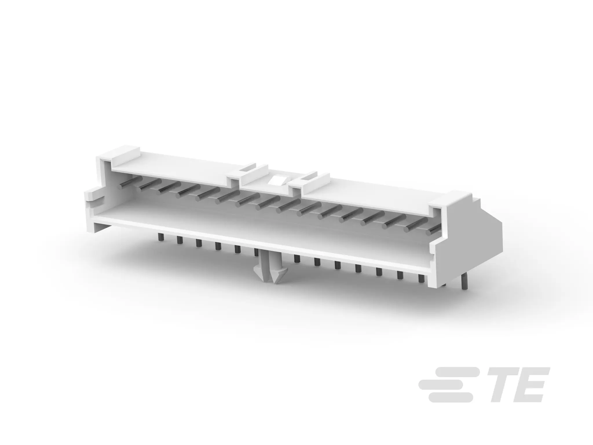 Produktfoto 1 von TE Connectivity Economy Power 2.5 Leiterplattenleiste gewinkelt, 16-polig / 1-reihig, Raster 2.5 mm Raster Platine,