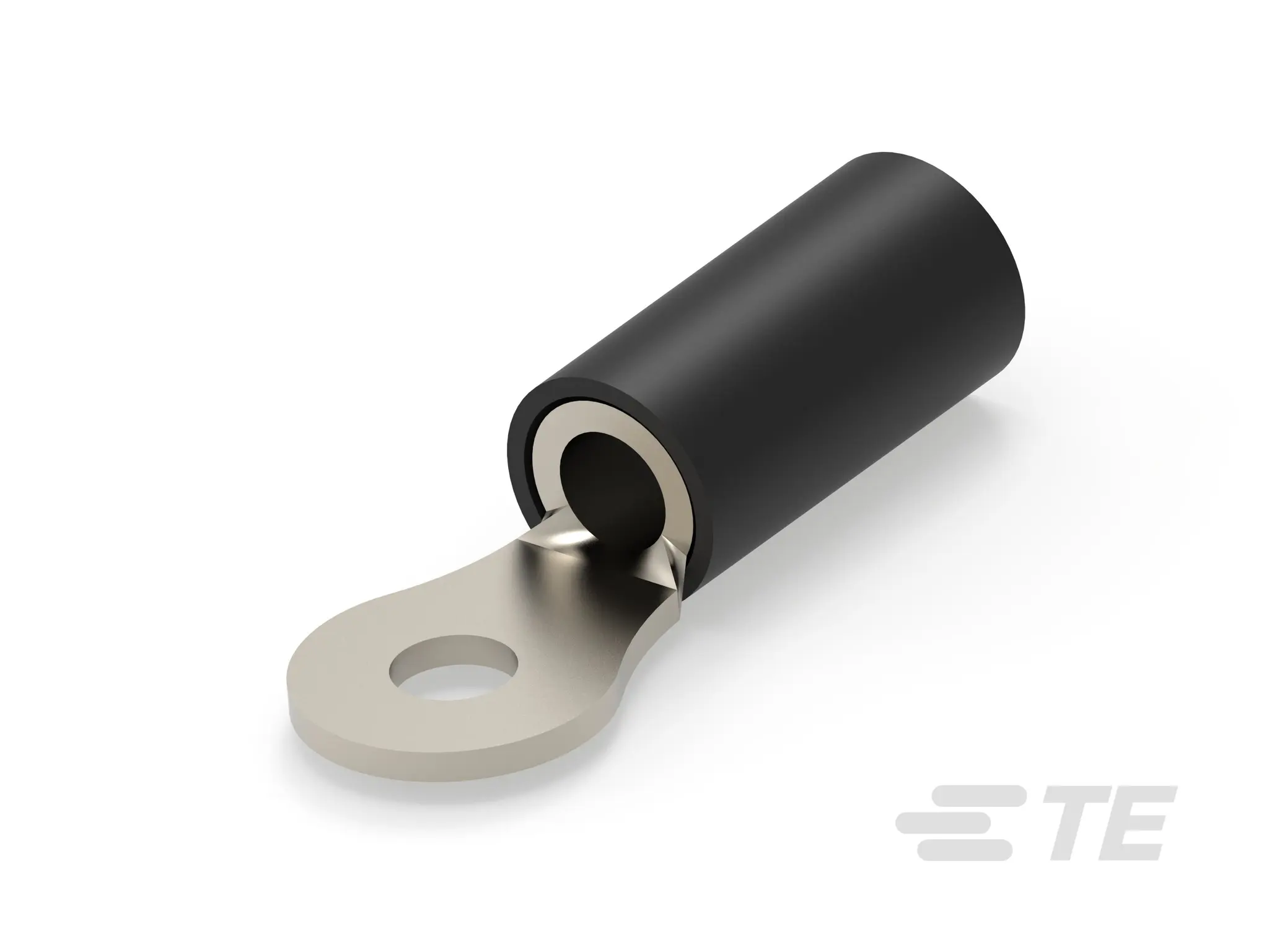 Produktfoto 1 von TE Connectivity STRATO-THERM Ringkabelschuh, Isoliert 12 AWG, Schwarz, 10 AWG max.AWG, innen ø 3.68 mm, M3.5