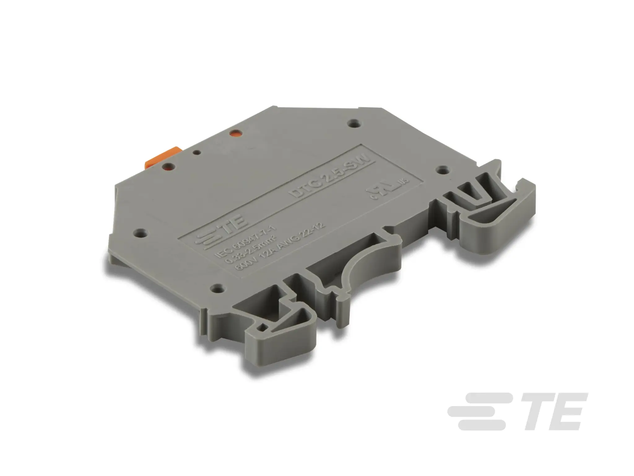 Produktfoto 1 von TE Connectivity 22716 Anschlussklemmenblock DIN-Schiene Grau, 2.5mm², 60V Schnellverbindung