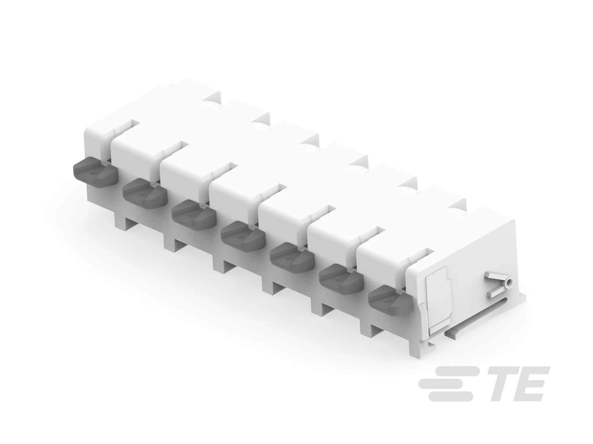 Produktfoto 1 von TE Connectivity BUCHANAN WireMate Two-Piece Poke-In Leiterplattensteckverbinder gewinkelt, Draht, 7-polig / 1-reihig,