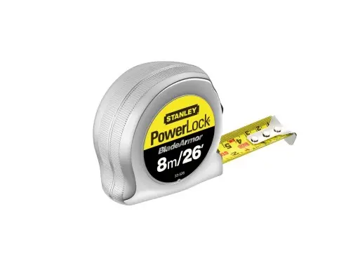 Produktfoto 1 von Stanley PowerLock Maßband, L. 8 m Zöllig/metrisch 25 mm