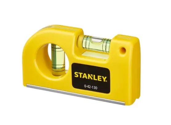 Produktfoto 1 von Stanley Taschenlibelle, Typ Taschenformat, 14 cm Kalibriert, Rahmen Kunststoff, 2 Libelle/n Wasserdicht/Wasserbeständig