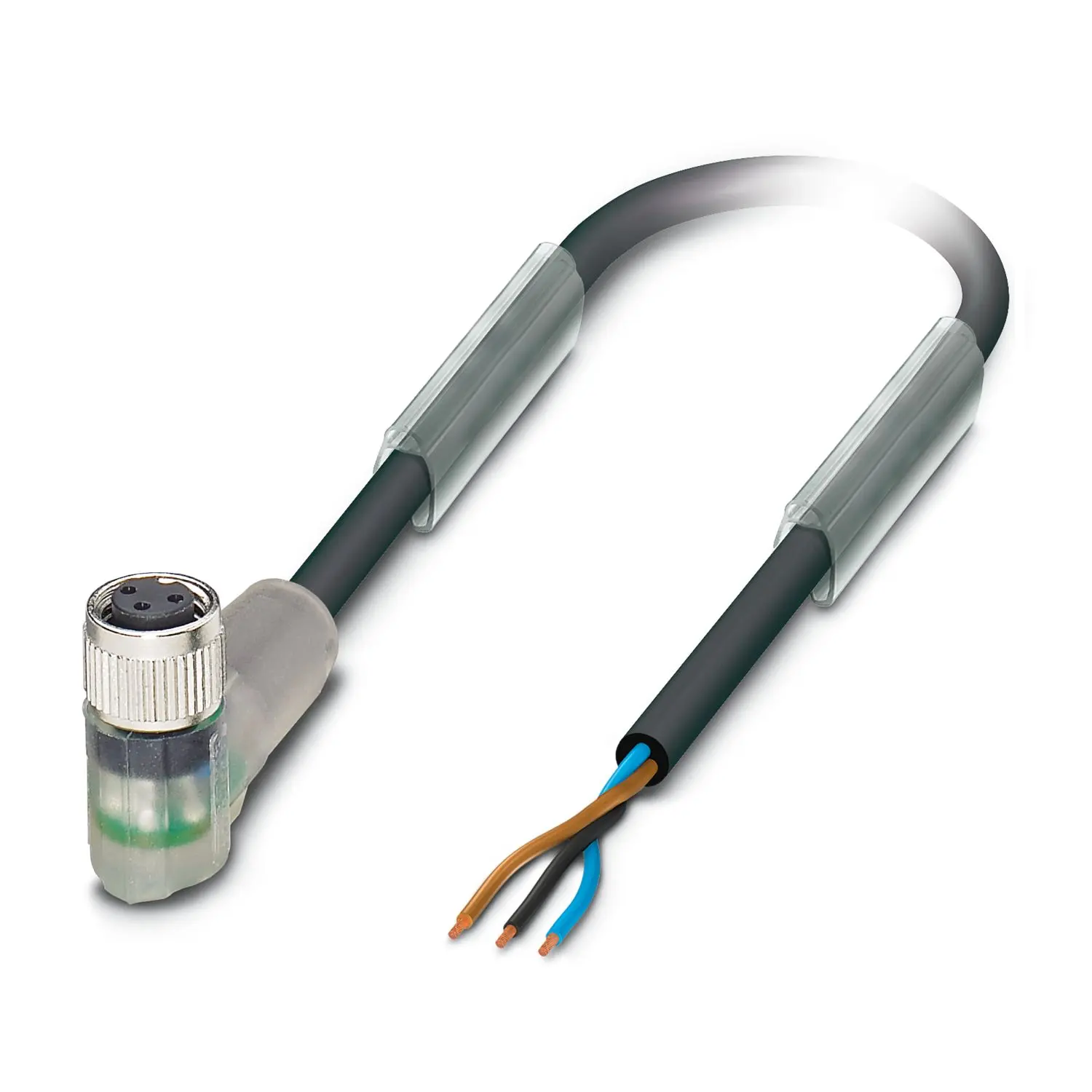 Produktfoto 1 von Phoenix Contact, 3-polig Sensor-Betätigungselementkabel, M8, Rechtwinklig Buchse 3 / Winkelbuchse M8, Länge 1.5 m