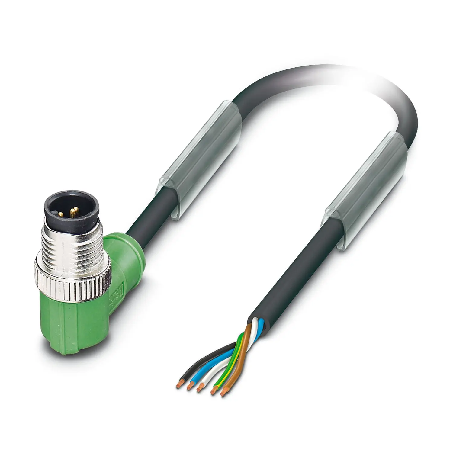 Produktfoto 1 von Phoenix Contact, 5-polig Sensor-Betätigungselementkabel, Rechtwinklig Stecker 5 / Nicht abgeschlossen, Länge 1.5 m