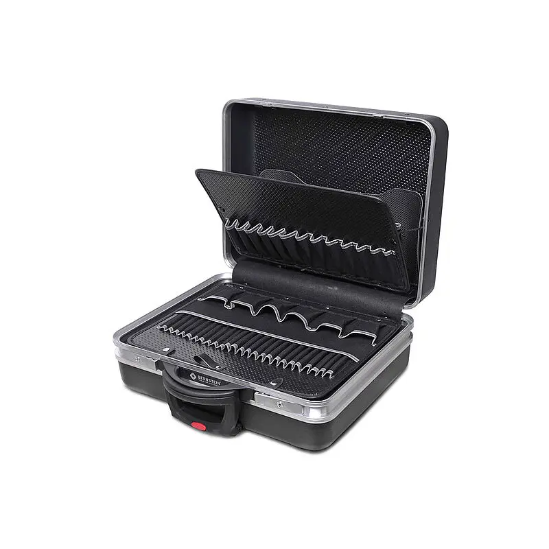 Produktfoto 1 von Bernstein ABS Werkzeugkoffer Schwarz, 58 Schubladen, L. 470 mm B. 360 mm H. 210 mm, 5800 g mit Rädern, Kombi