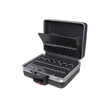 Produktfoto 1 von Bernstein ABS Werkzeugkoffer Schwarz, 58 Schubladen, L. 470 mm B. 360mm H. 210 mm, 5800 g mit Rädern, Kombi