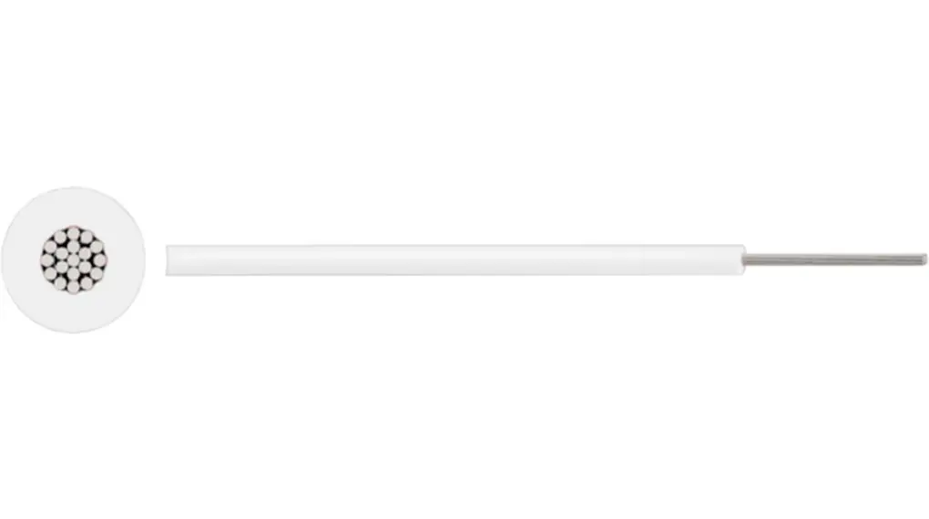 Produktfoto 1 von RND Einzeladerleitung 0,75 mm², 18 AWG 100m Weiß Silikon isoliert