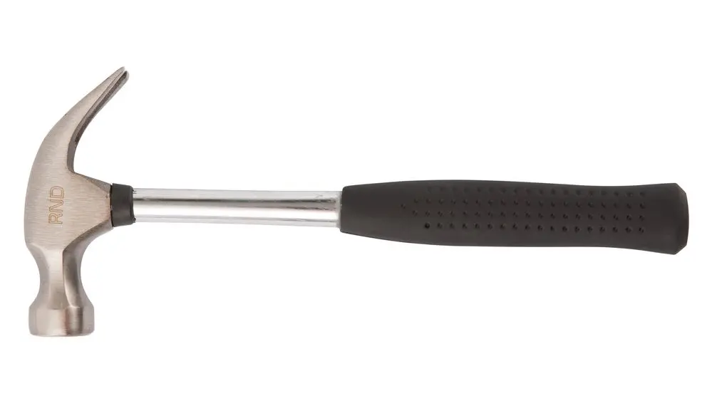 Produktfoto 1 von RND Hammer, Klauenhammer aus Kohlenstoffstahl 227 g Fiberglas-Stiel 244 mm