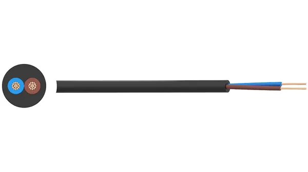 Produktfoto 1 von RND RND 475 Netzkabel, 2-adrig Schwarz, 50 m 60 °C, 500 V, Polyvinylchlorid