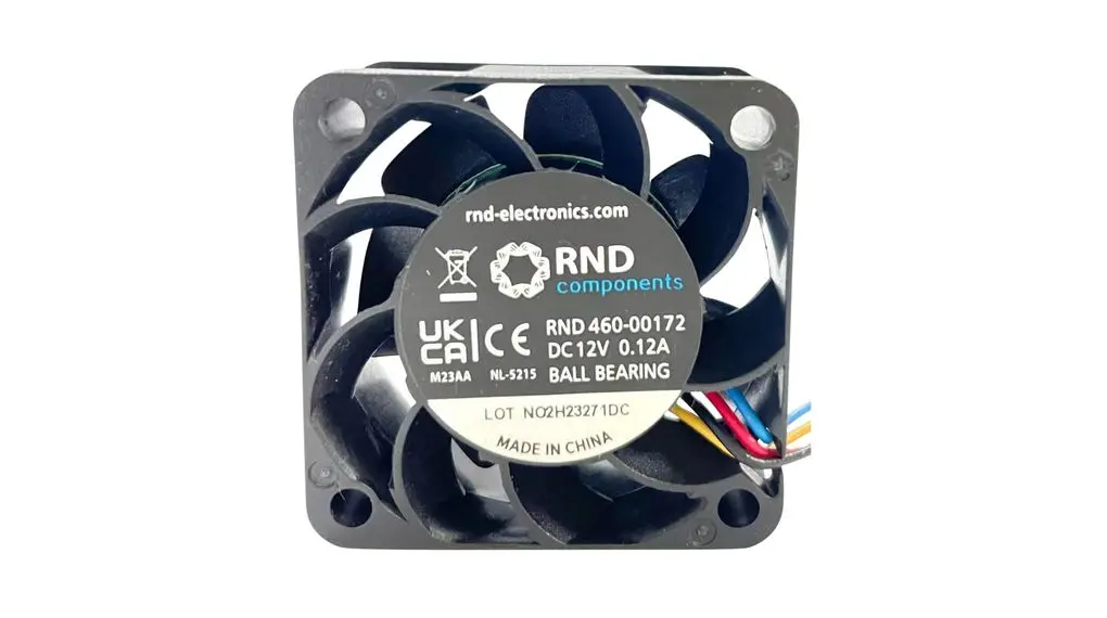 Produktfoto 1 von RND dc-Axiallüfter, 12 V / 1.4W, 40x40x20mm, 16m³/h
