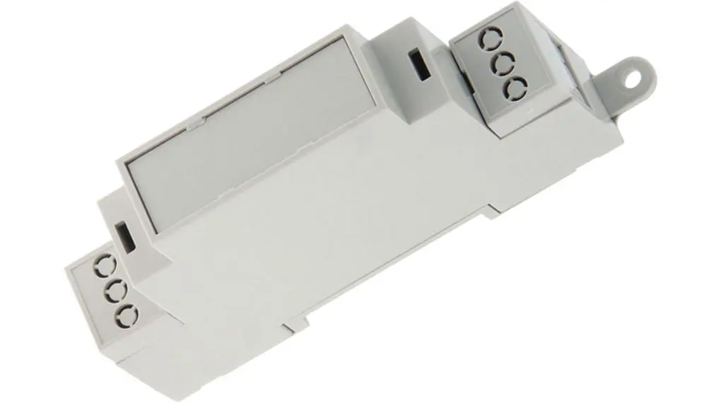 Produktfoto 1 von RND DIN-Schienengehäuse, Geh.Mat. ABS, Polycarbonat, Gehäuse 90.2 mm, Grau, DIN-Hutschiene, Serie RND 455