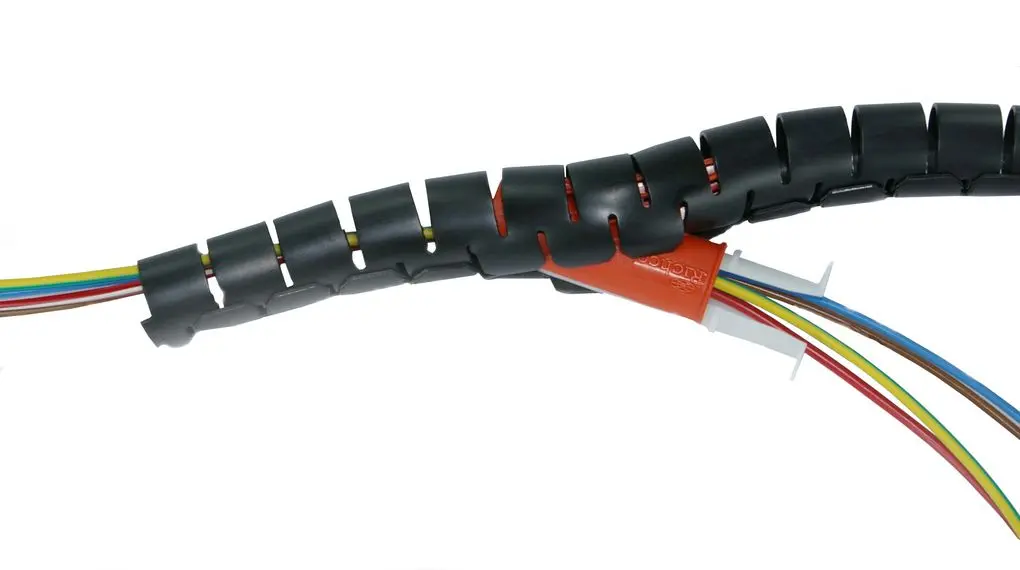 Produktfoto 1 von RND RND 465 Spiral-Kabelschutzschlauch PP Schwarz, für Kabel-Ø 5mm bis 10mm