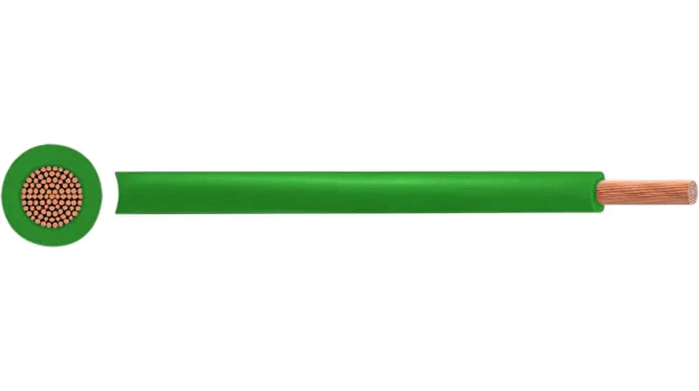 Produktfoto 1 von RND Einzeladerleitung 1,5 mm², 16 AWG 100m Grün PVC isoliert